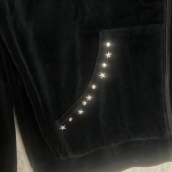 Neeso Jeans Full Zip Velour Jacket Embroidered Eagle American Biker - Picture 8 of 9